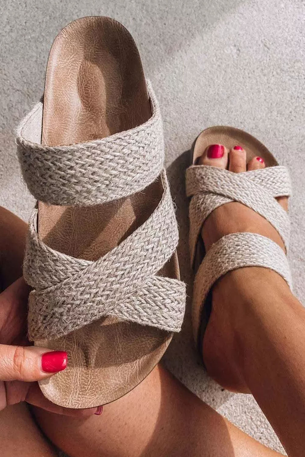 Cc Linen Slipper Beige Linen