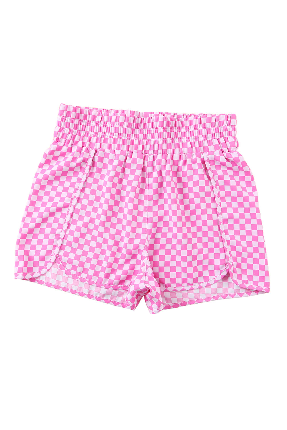 63 Pink Plaid High Waisted Athletic Shorts Dsdear 5493