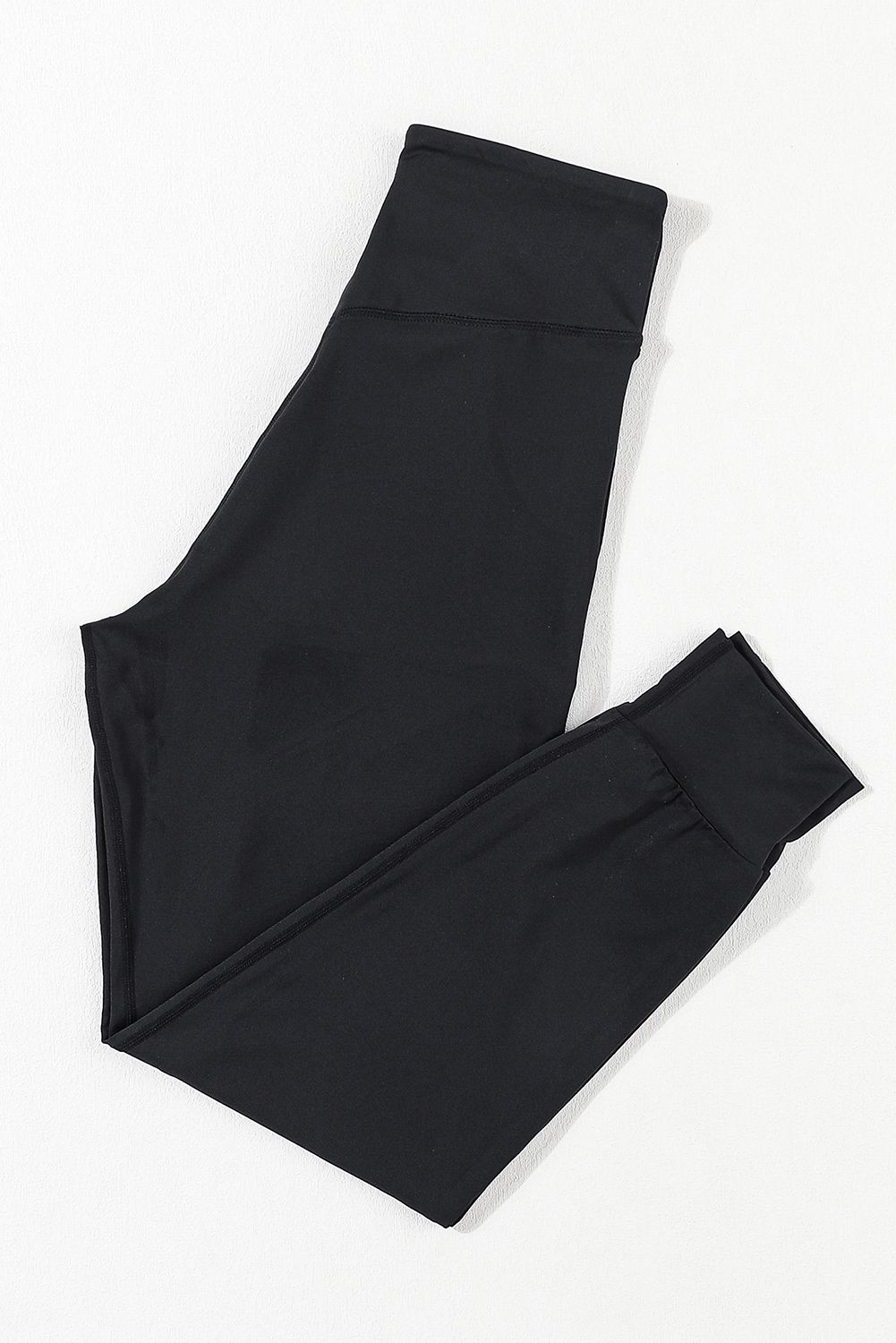 Black Exposed Seam High Waist Pocketed Joggers view 13