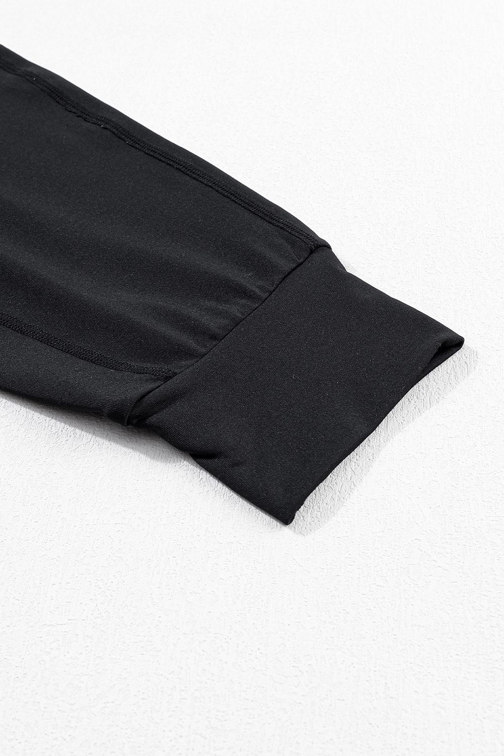 Black Exposed Seam High Waist Pocketed Joggers view 15