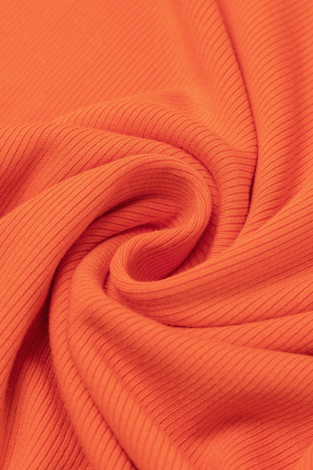 Orange Ribbed Knit Tiered Ruffled Sleeve Bodysuit view 20