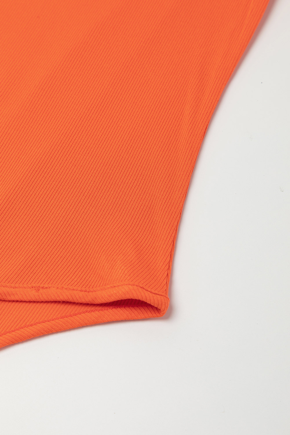 Orange Ribbed Knit Tiered Ruffled Sleeve Bodysuit view 19