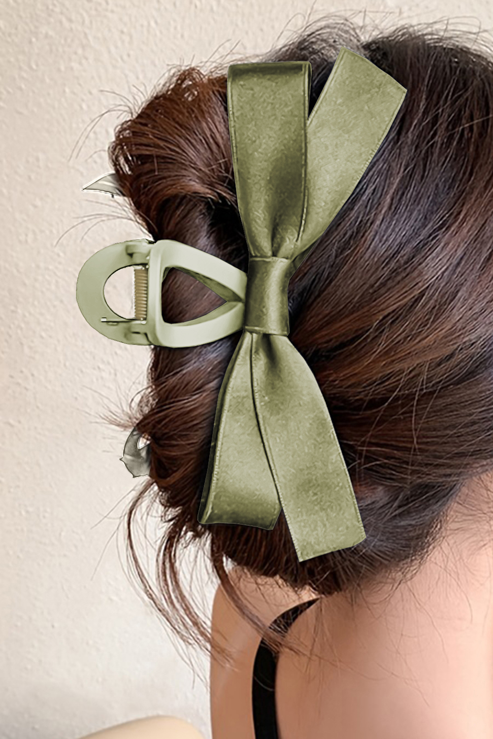 $ 2.46 - Mist Green Bow Decor Large Hair Claw Clip - ds.dear-lover.com