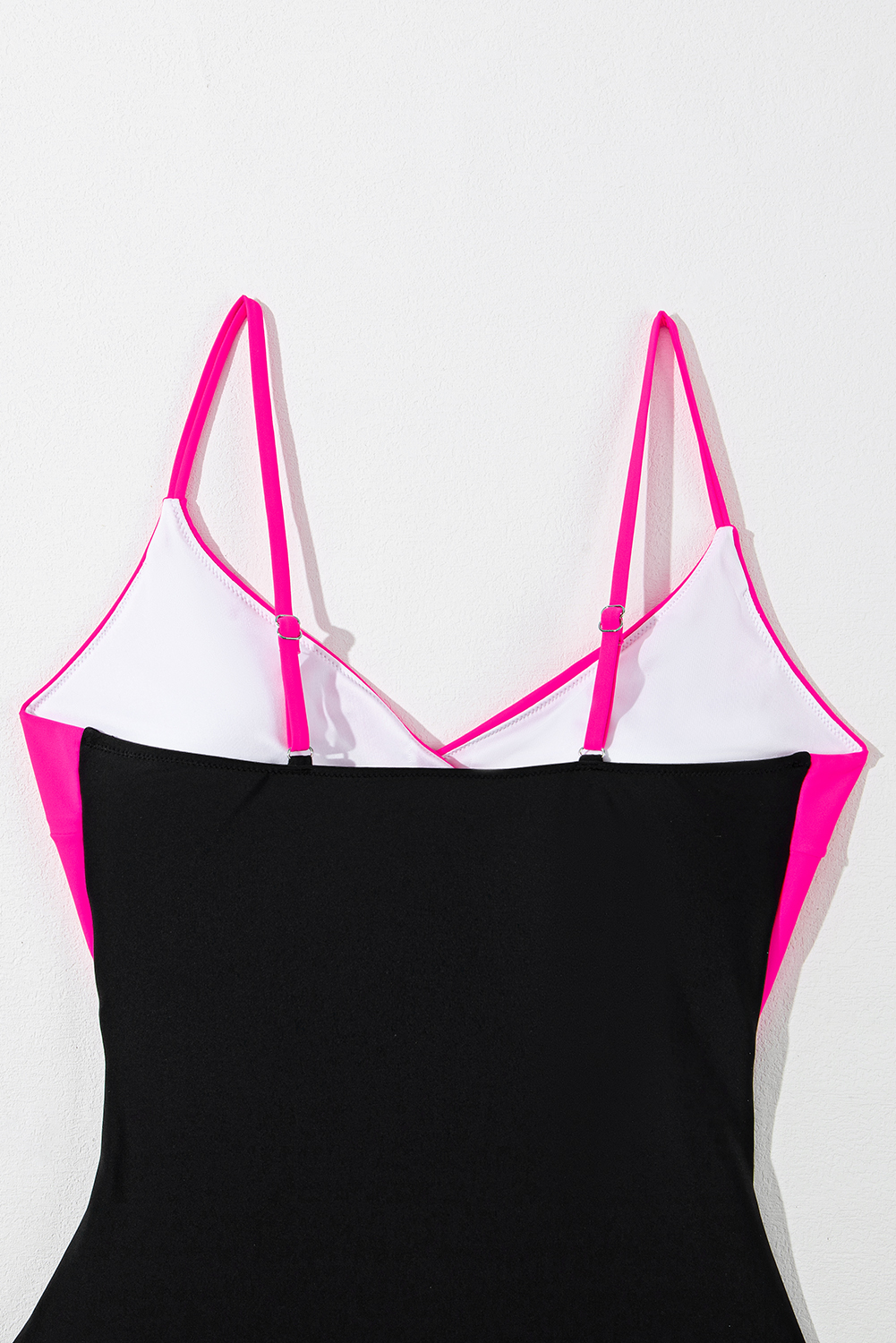 Rose Red Crossover Colorblock Cutout One Piece Swimsuit view 22