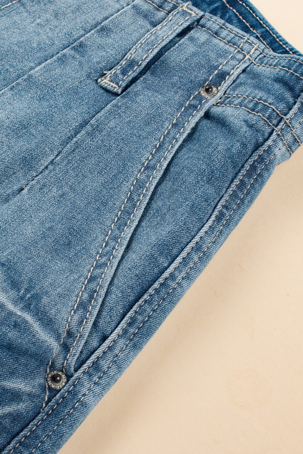 $ 20.97 - Dusk Blue Multi Buttons Medium Wash Straight Loose Leg Jeans ...