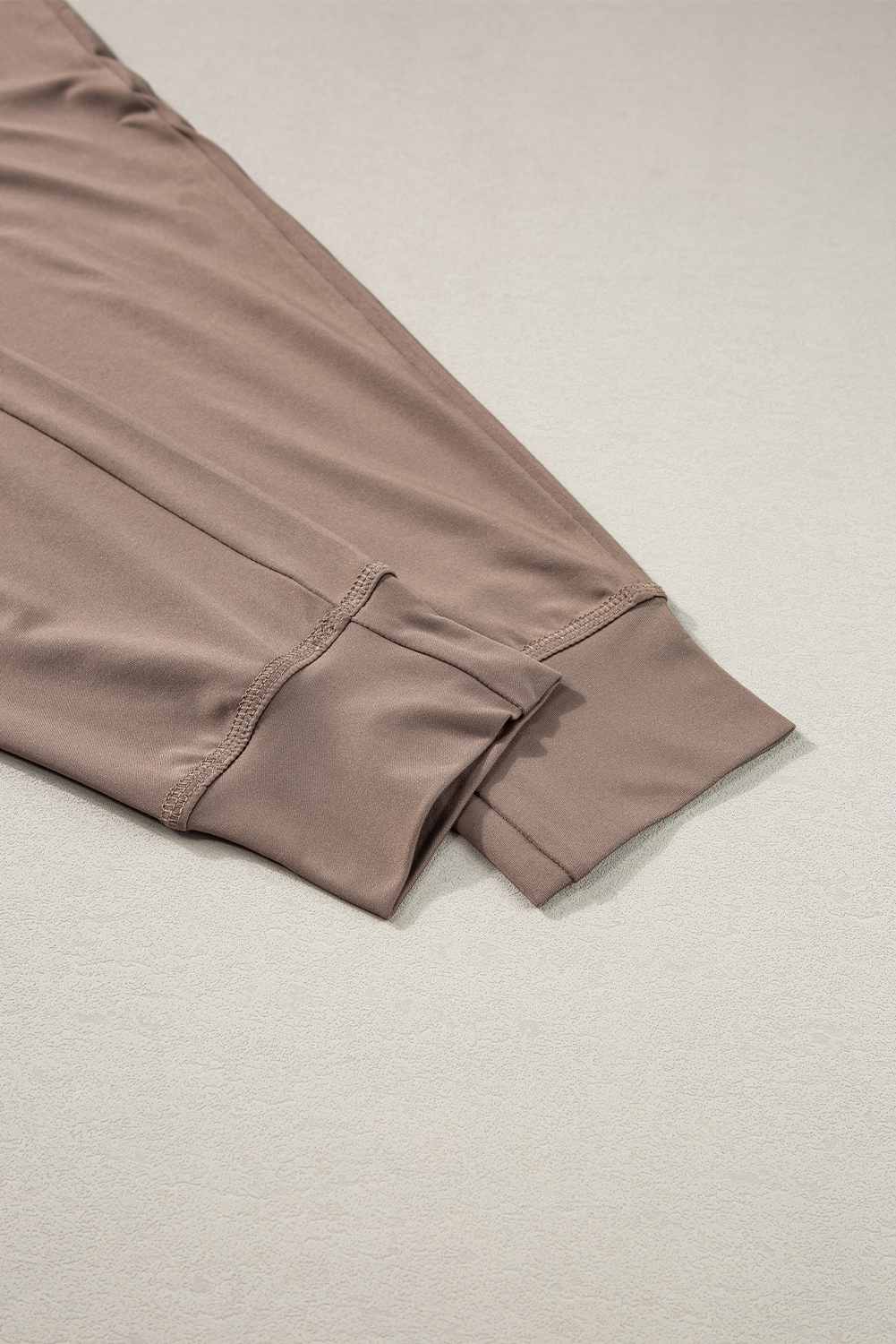 Dark Brown Drawstring Elastic Waistband Pocketed Joggers view 9