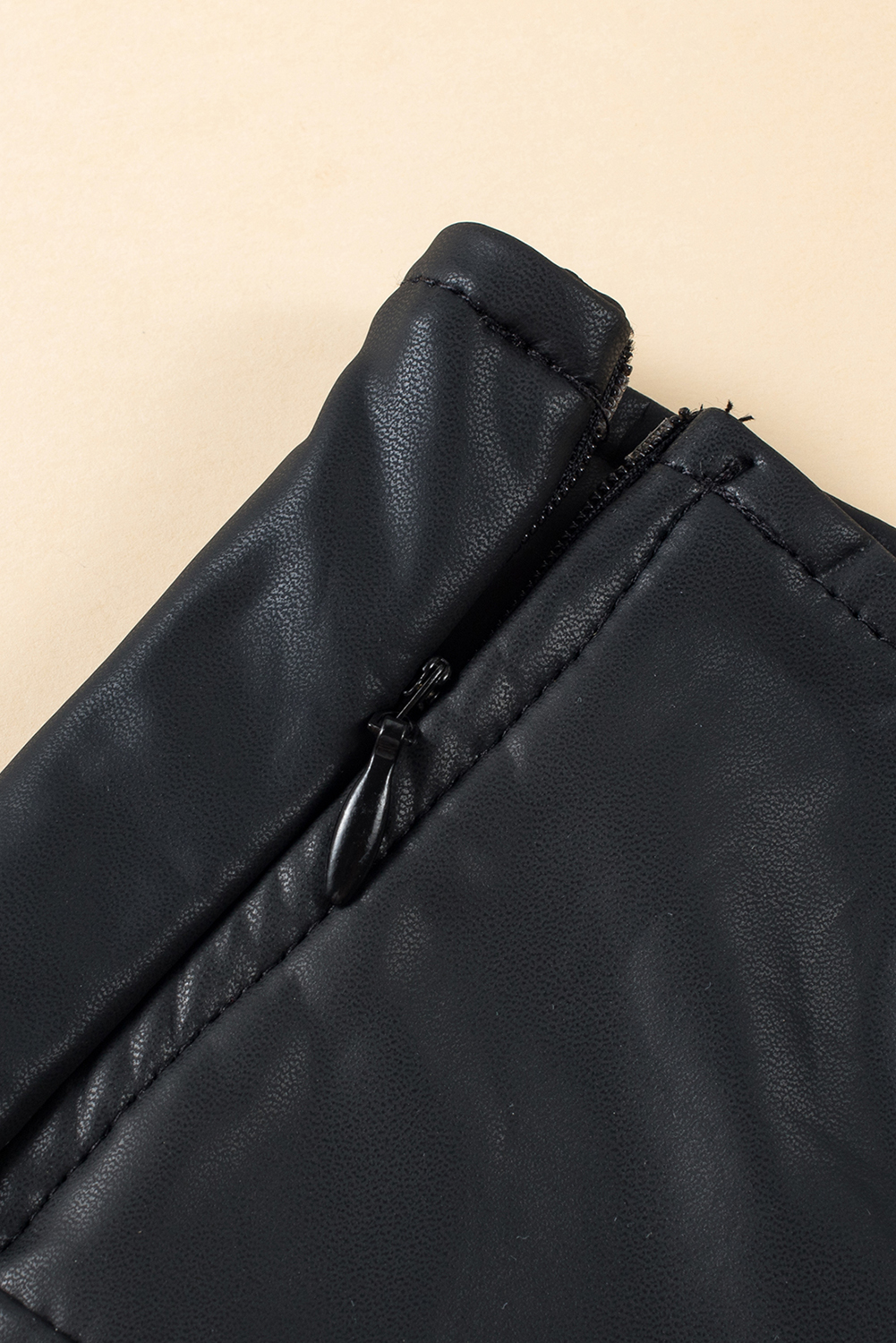 Black Faux Leather Skinny Leggings view 12