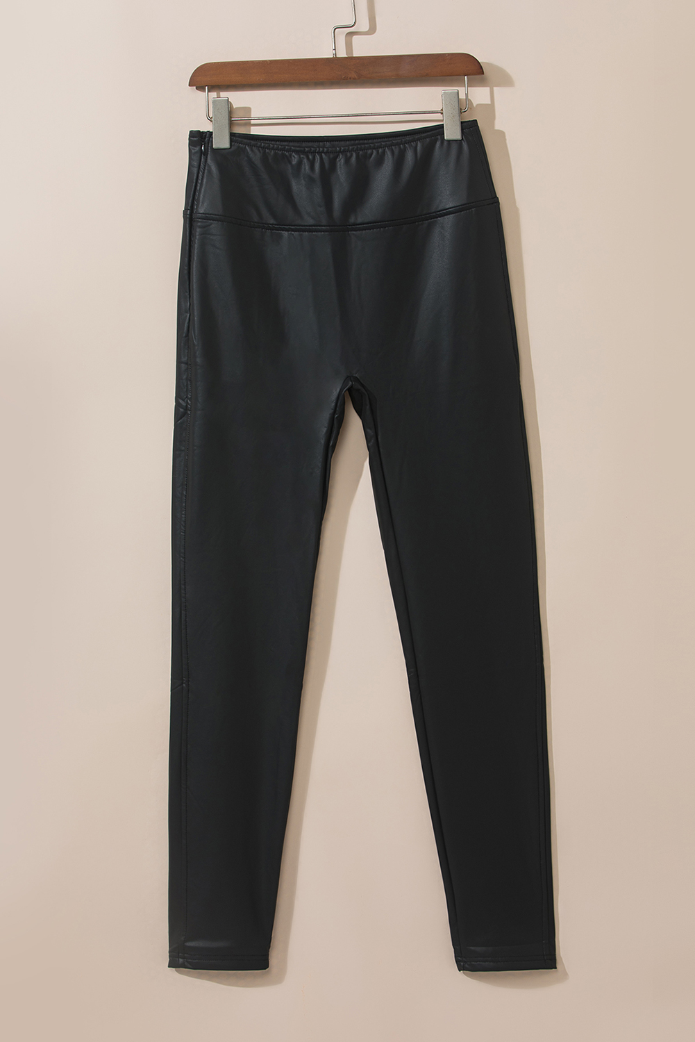 Black Faux Leather Skinny Leggings view 8