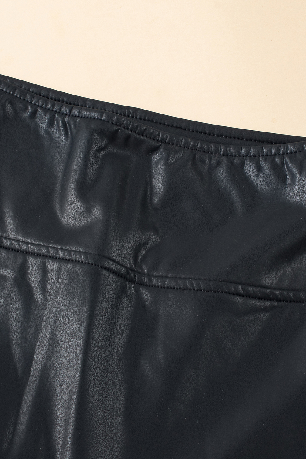 Black Faux Leather Skinny Leggings view 13