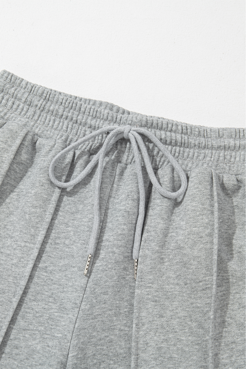 Gray Seamed Drawstring High Waist Wide Leg Sweatpants view 15