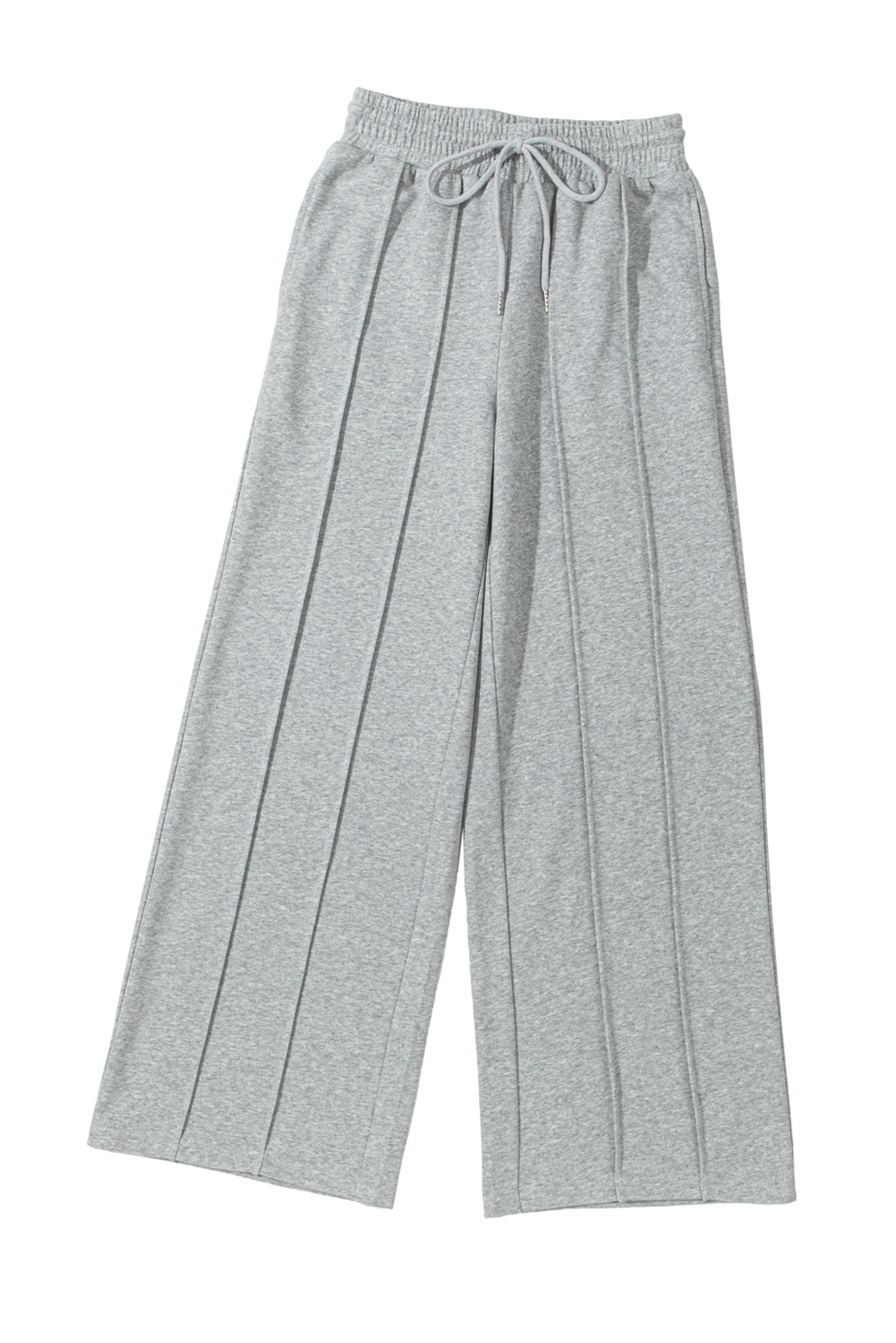 Gray Seamed Drawstring High Waist Wide Leg Sweatpants view 18