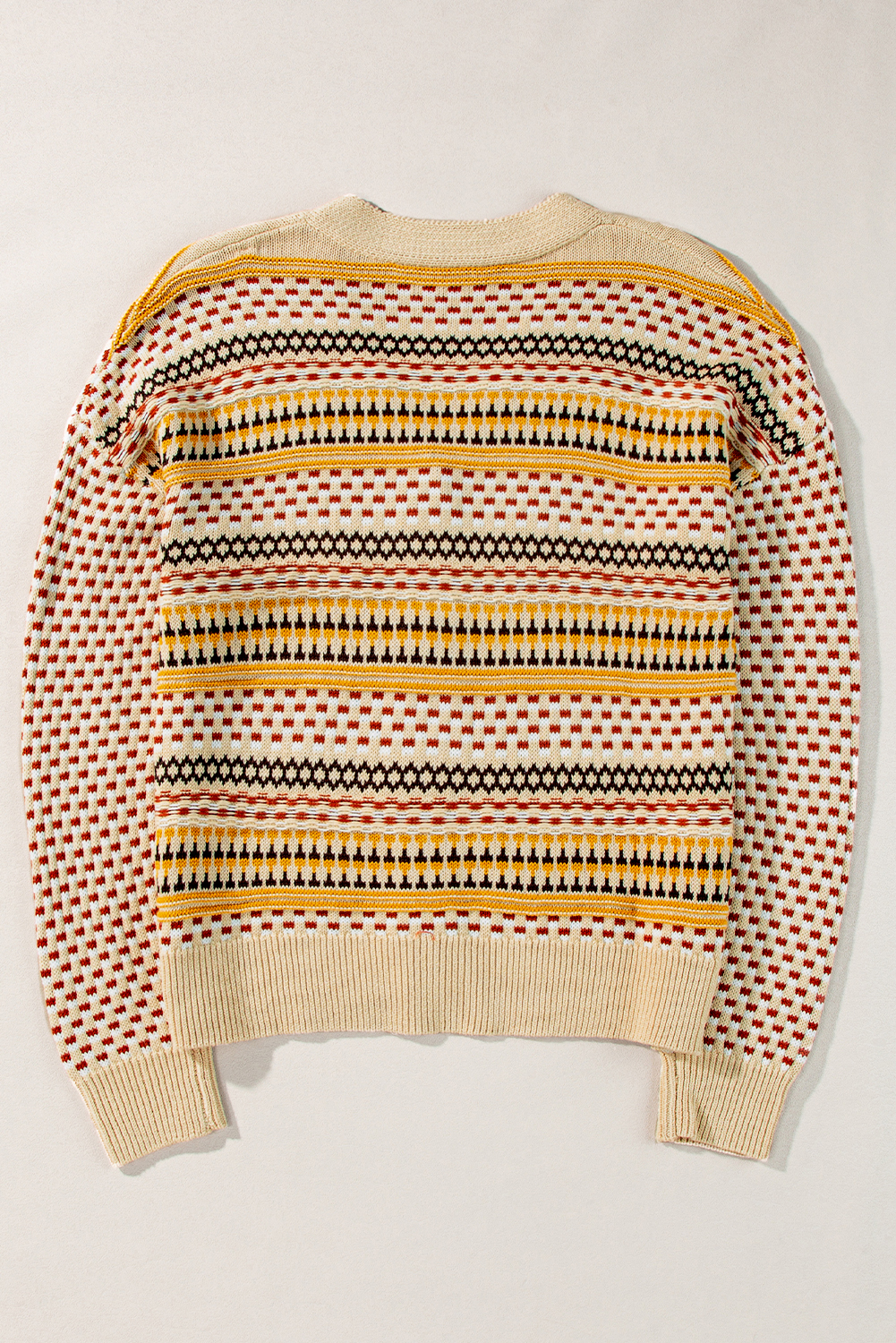 Khaki Buttoned V Neck Cropped Cardigan view 7