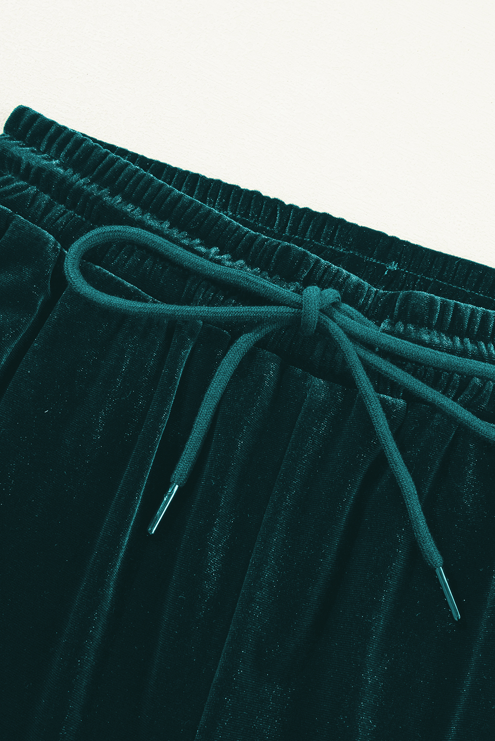 Evergreen Solid Drawstring Waist Wide Leg Pants view 16