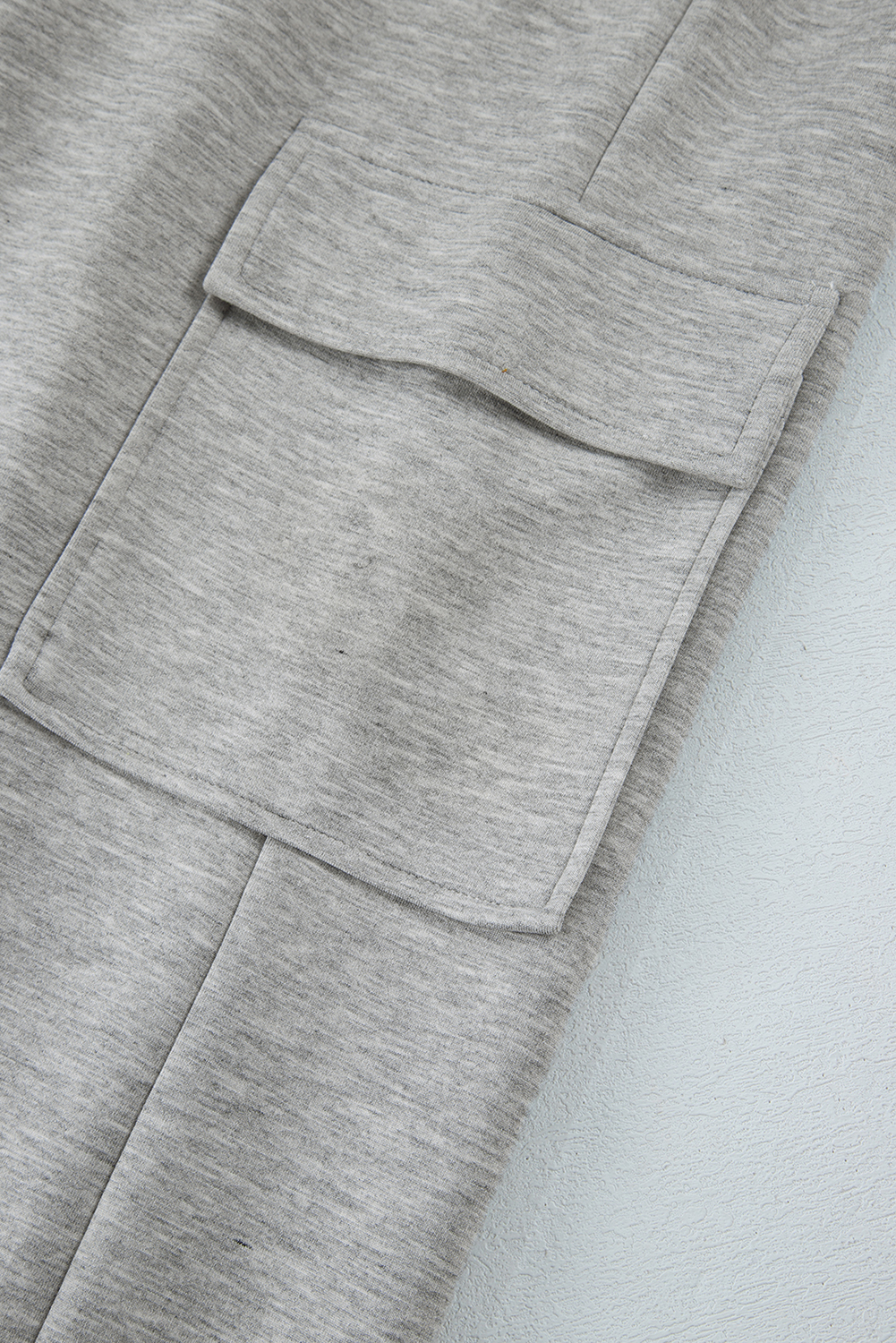 Light Grey Multi Pockets Lace-up High Waist Wide Leg Workout Pants view 19