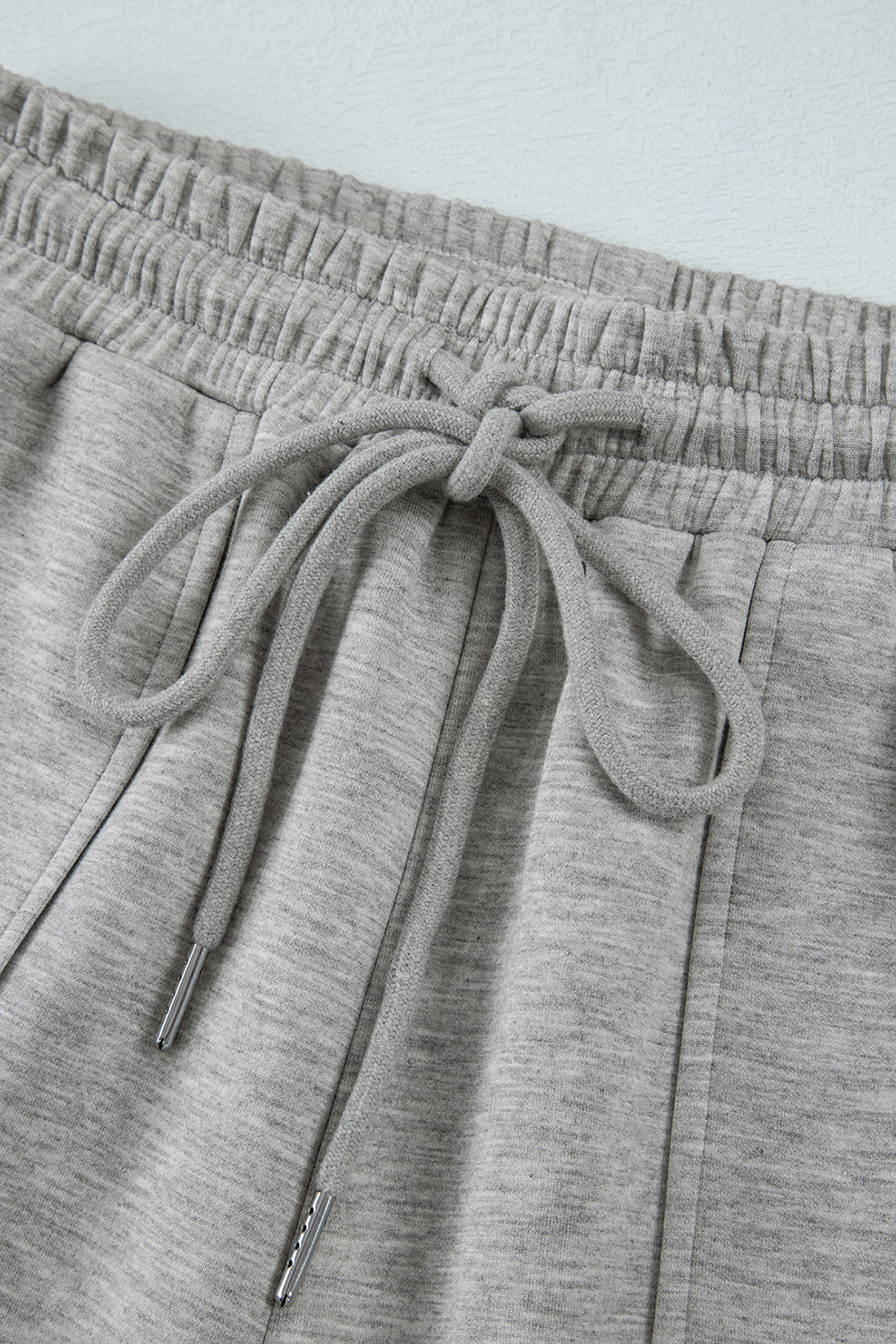 Light Grey Multi Pockets Lace-up High Waist Wide Leg Workout Pants view 17