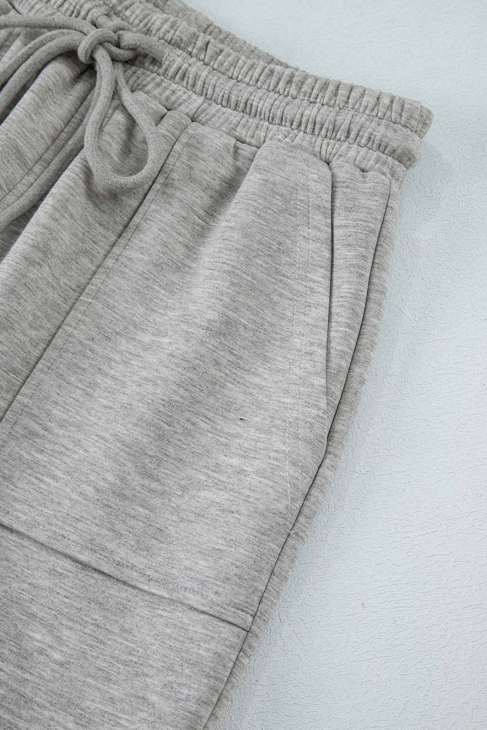 Light Grey Multi Pockets Lace-up High Waist Wide Leg Workout Pants view 18