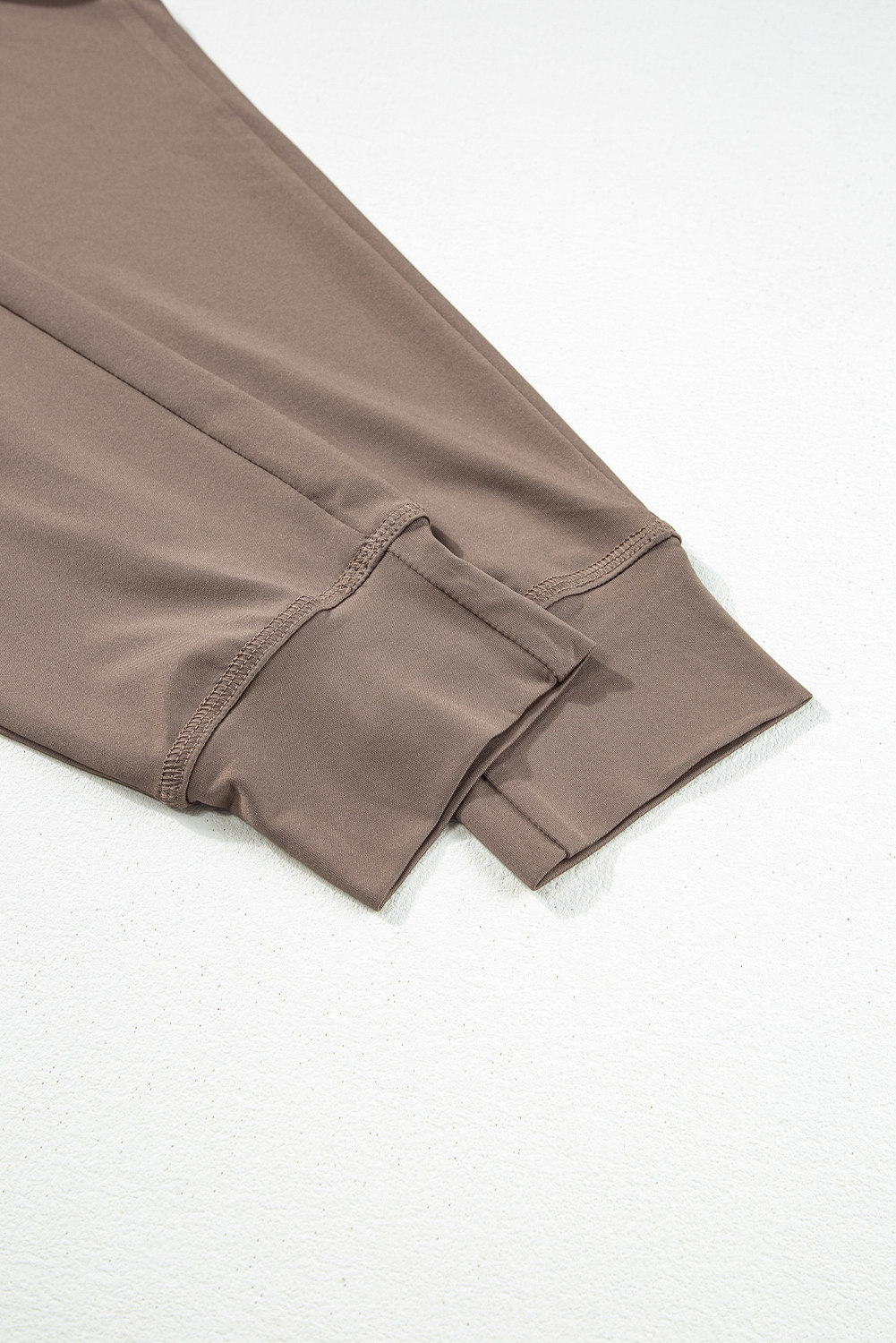 Dark Brown Drawstring Elastic Waistband Pocketed Joggers view 16