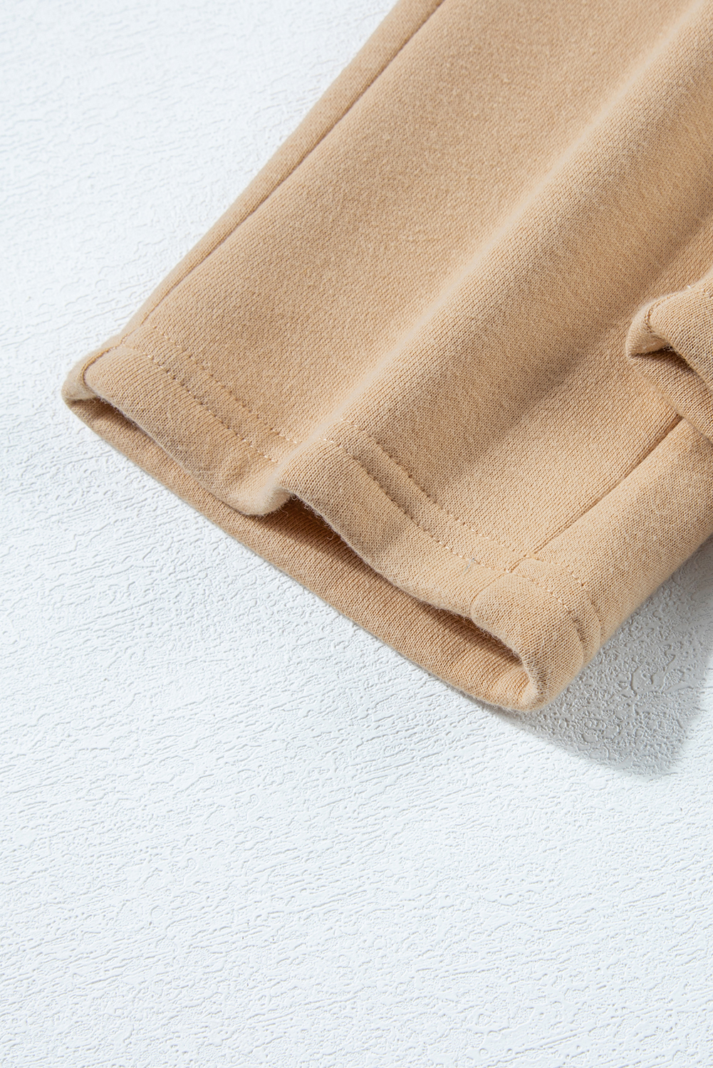 Parchment Solid Half Button Sweatshirt and High Waist Sweatpants Set view 10