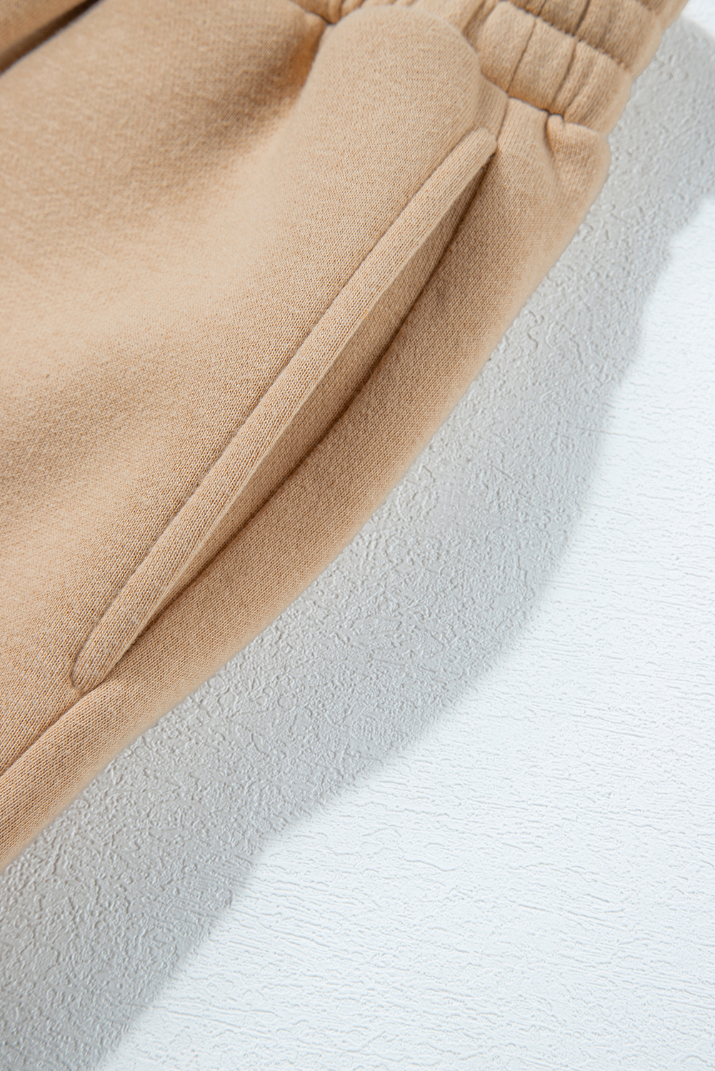 Parchment Solid Half Button Sweatshirt and High Waist Sweatpants Set view 11