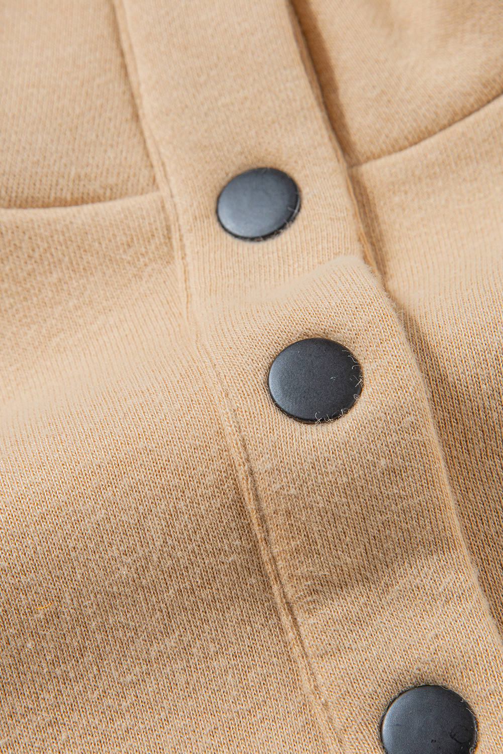 Parchment Solid Half Button Sweatshirt and High Waist Sweatpants Set view 17