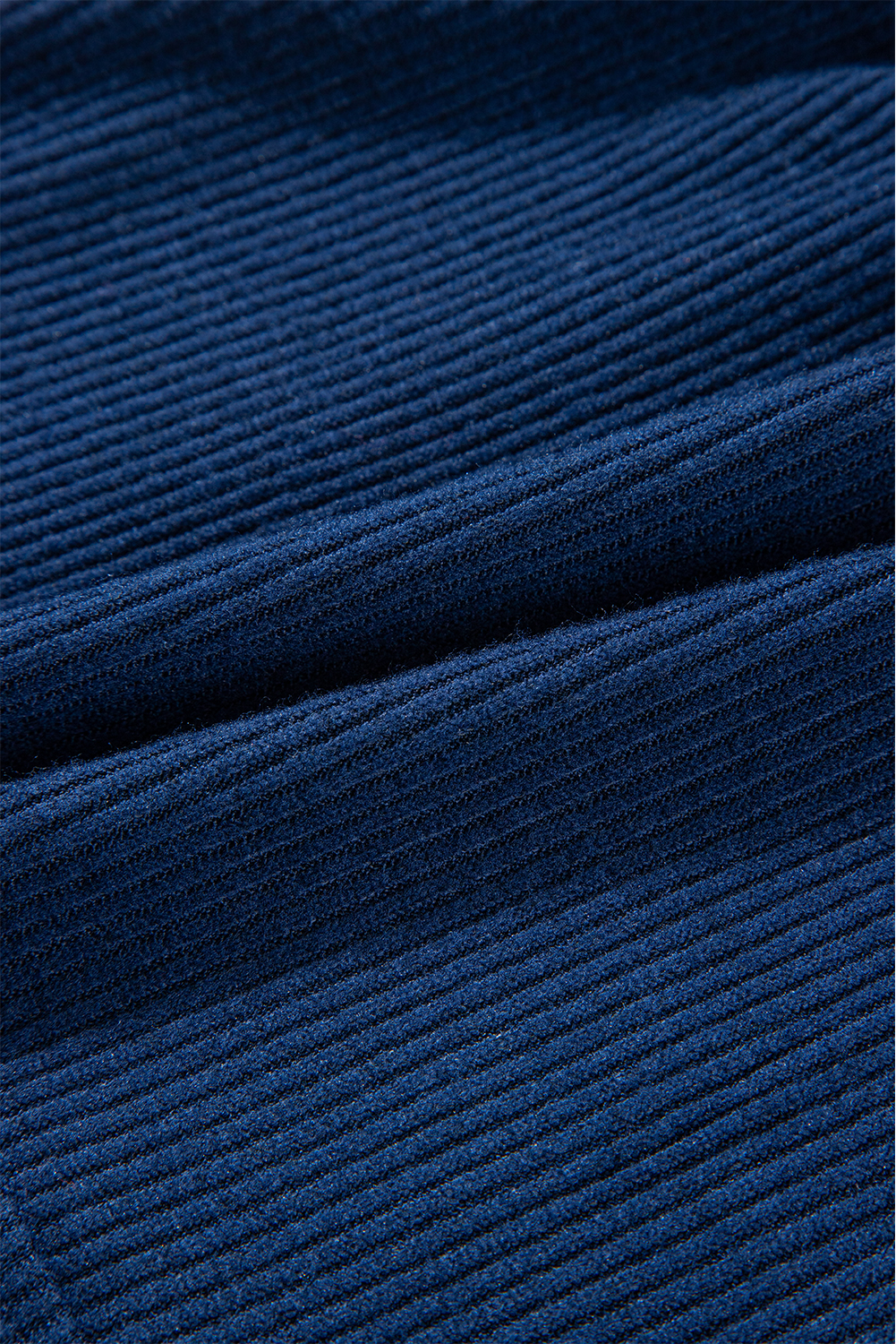 Navy Blue Ribbed Knit Cropped Hoodie and Drawstring Joggers Set view 25