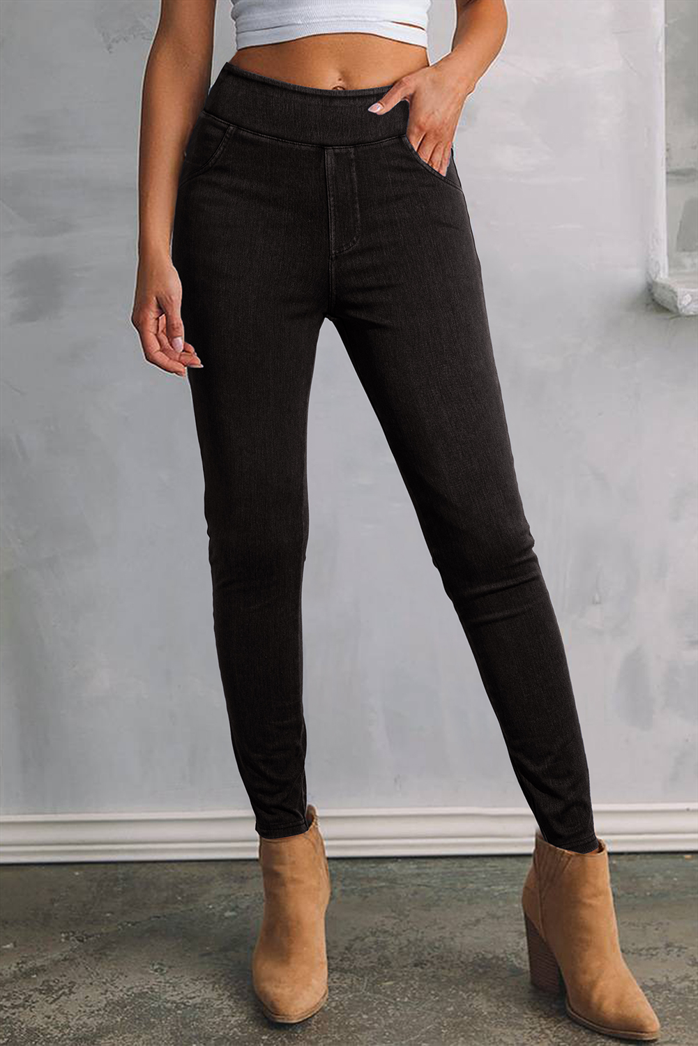 Black Regular Fit Jeggings main image 1