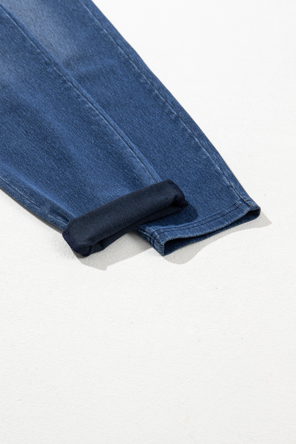 Navy Blue Skinny Elastic Waist Ankle Length Mid Waist Jeggings with Pockets view 10