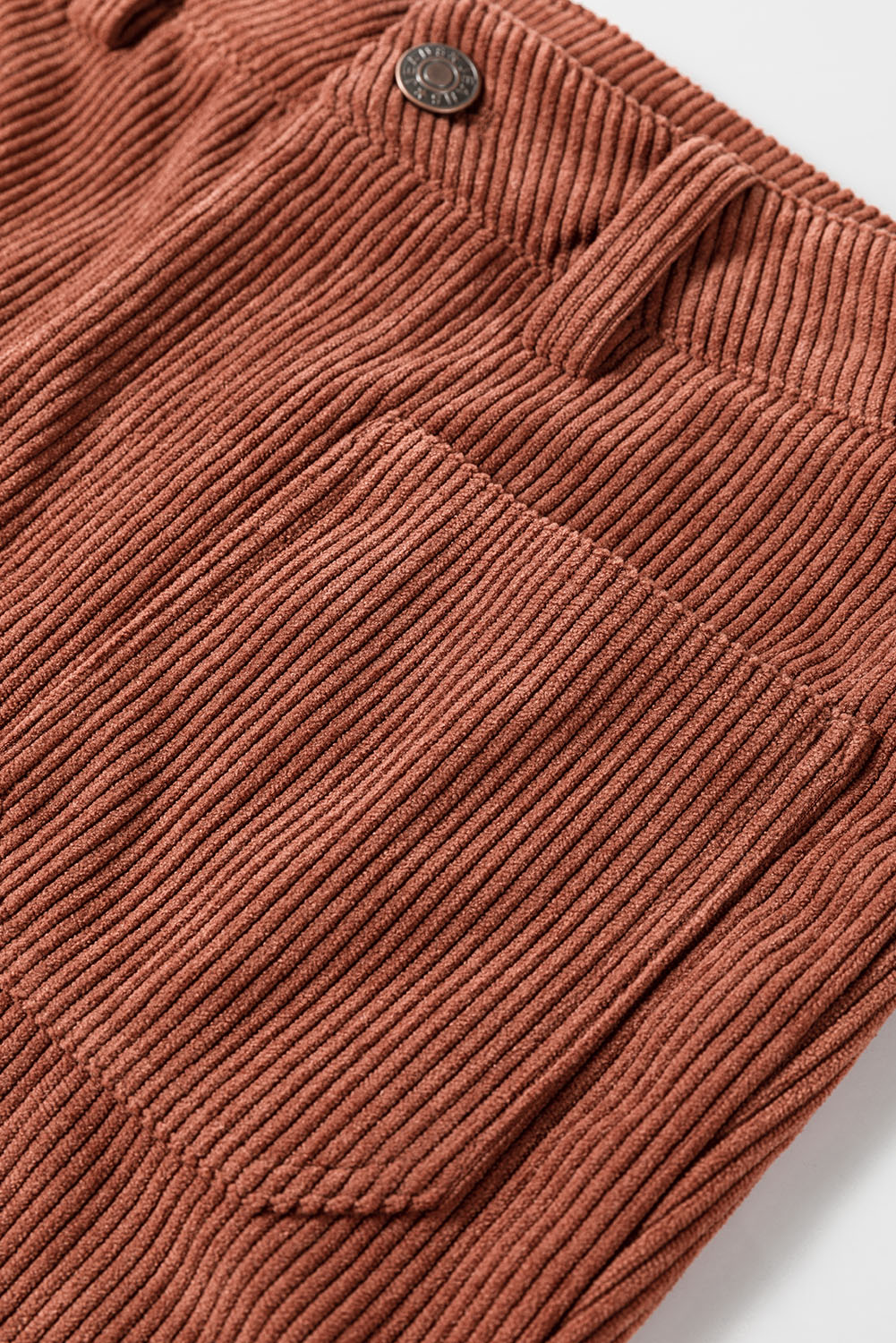 Brown High Waist Square Pockets Corduroy Pants view 7