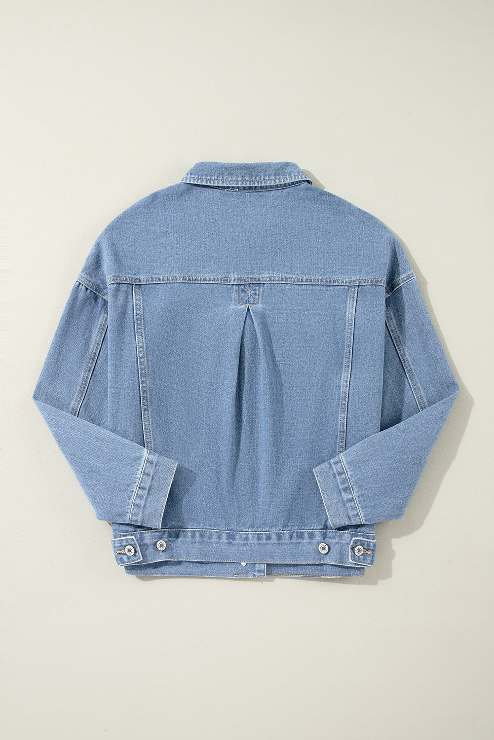Wild Wind Washed Oversize Pocketed Denim Jacket view 17