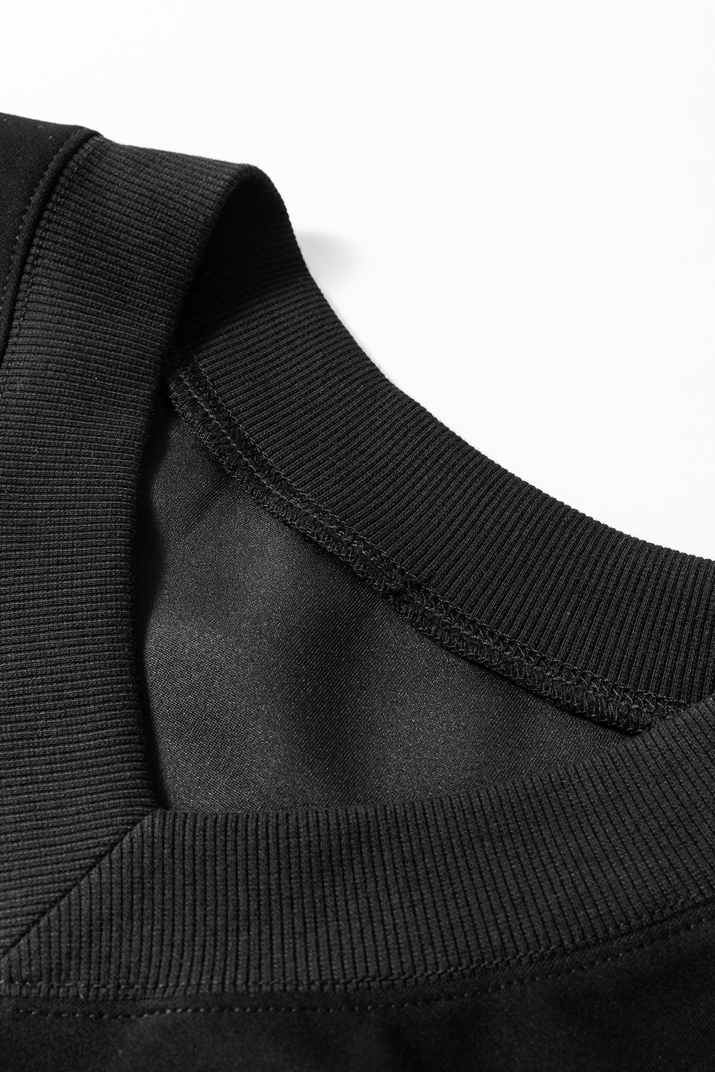 Black V Neck Cropped Seamed High Waist Sports Wear view 11