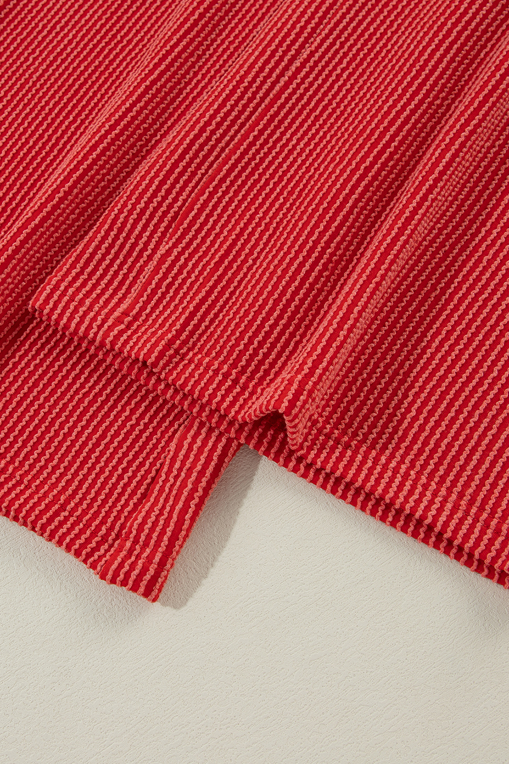Fiery Red JOLLY Corded Long Sleeve Top and Pockets Pants Set view 21