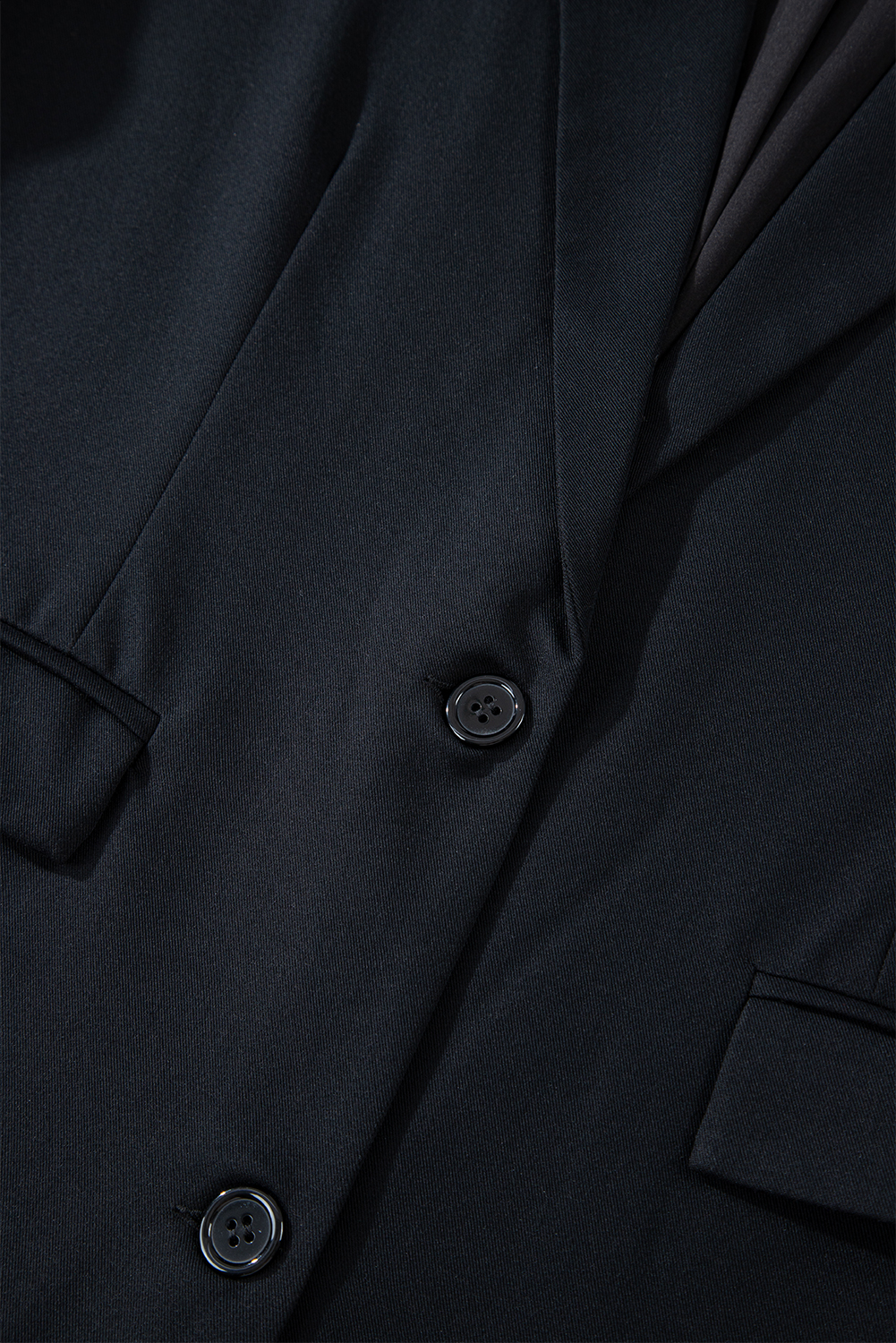Black Lapel Flap Pocket Buttoned Blazer view 12