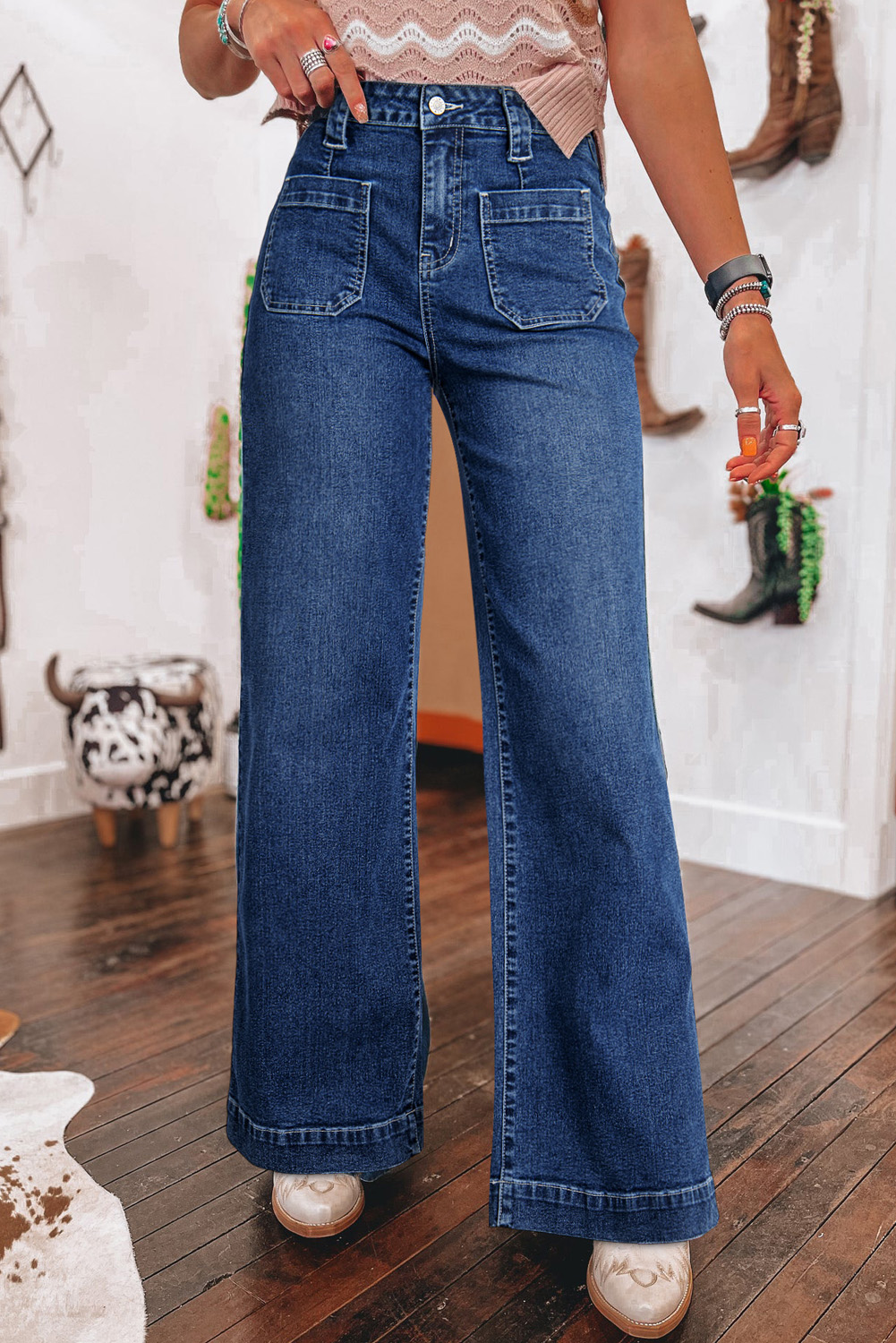 Plaid Print Buttoned Pocketed High Waist Overall