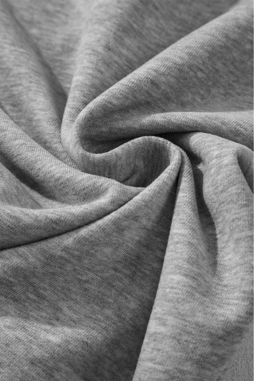 Light Grey Solid Color Fleece Lined Drawstring Waist Casual Pants view 9