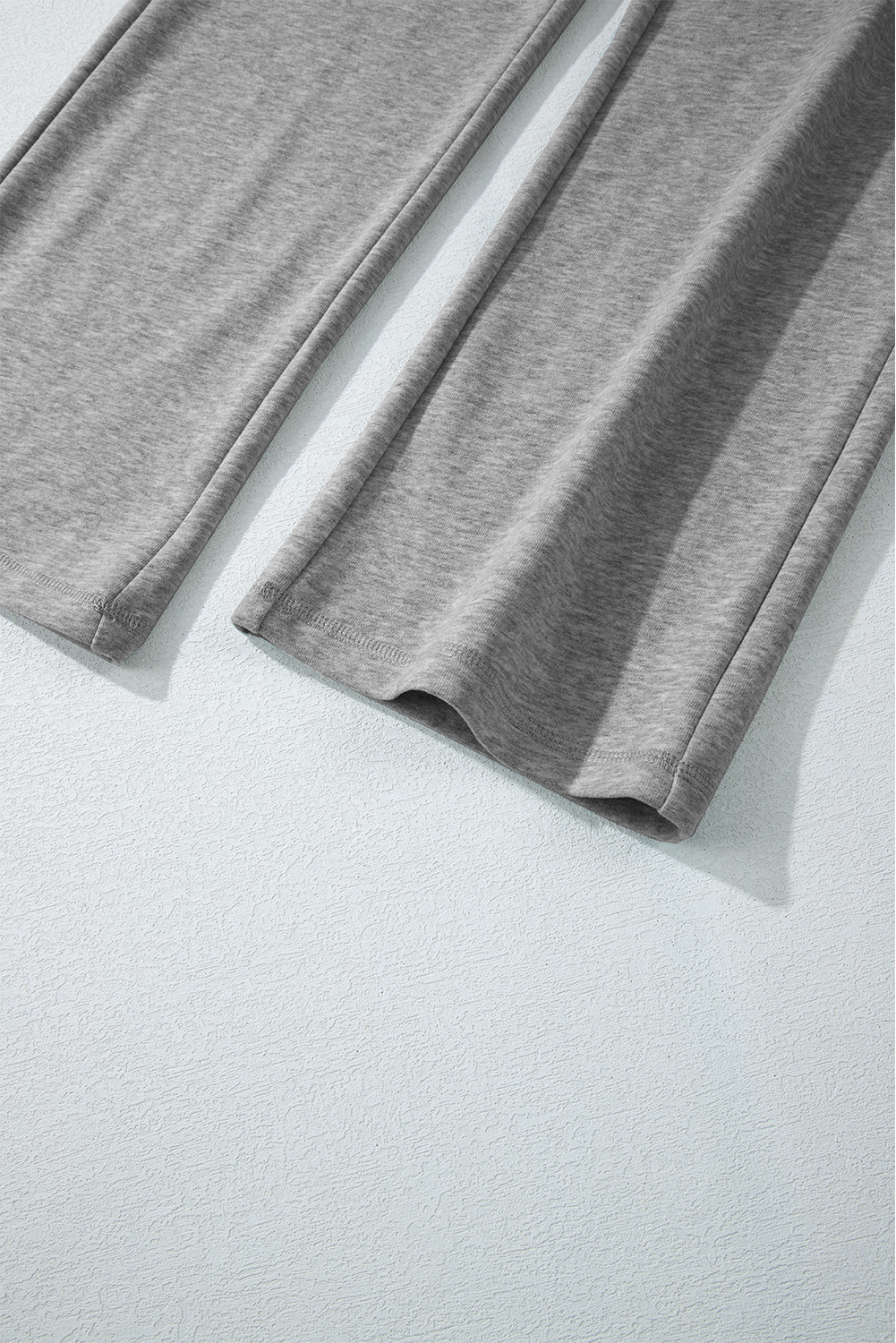 Light Grey Solid Color Fleece Lined Drawstring Waist Casual Pants view 14