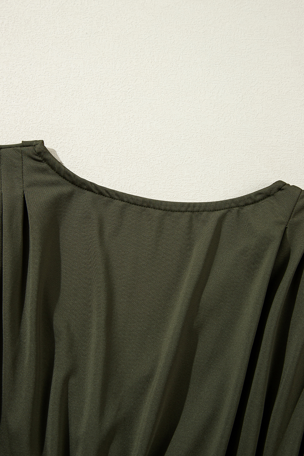 Moss Green Ruched Wrap V Neck Long Sleeve Bodysuit view 9