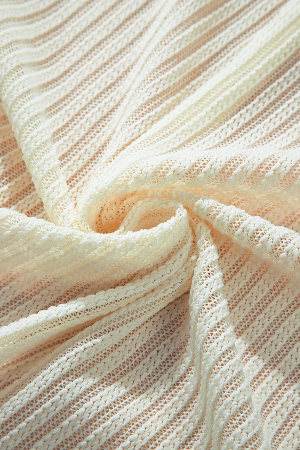 Beige Textured Lantern Sleeve Open Kimono view 19