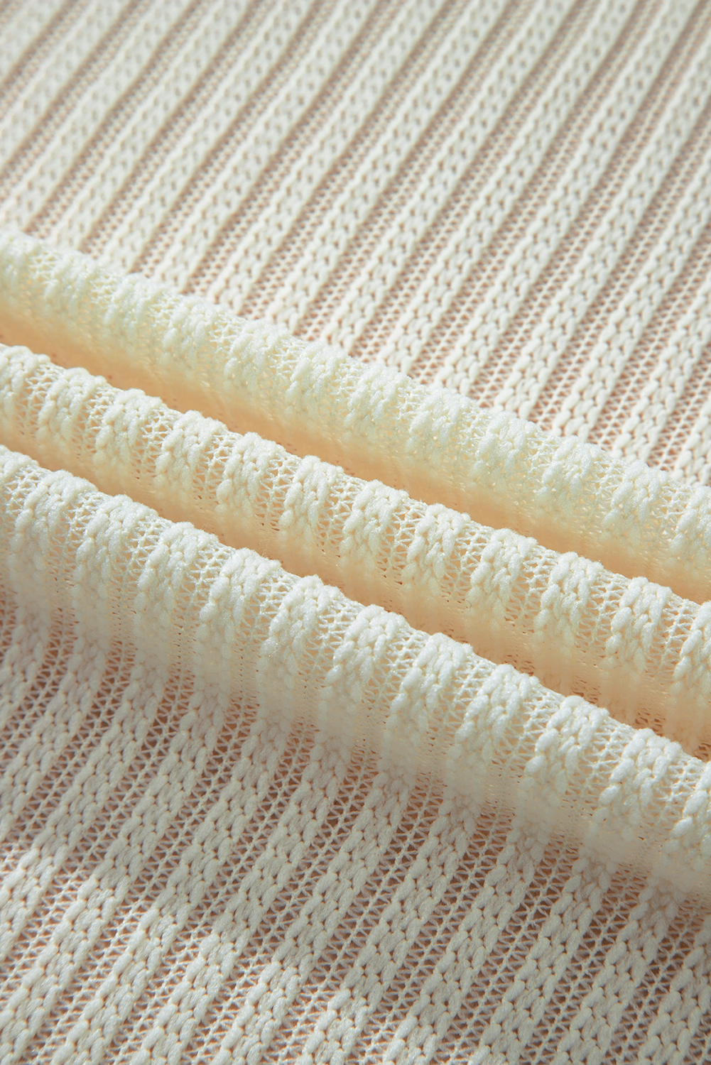 Beige Textured Lantern Sleeve Open Kimono view 18