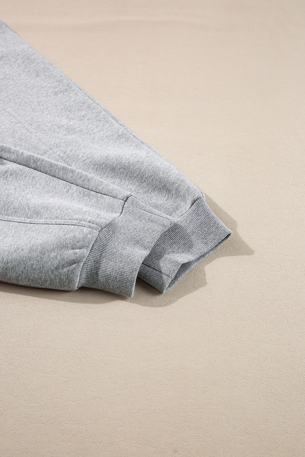 Gray Solid Exposed Seams Hoodie and Joggers Activewear Set view 17