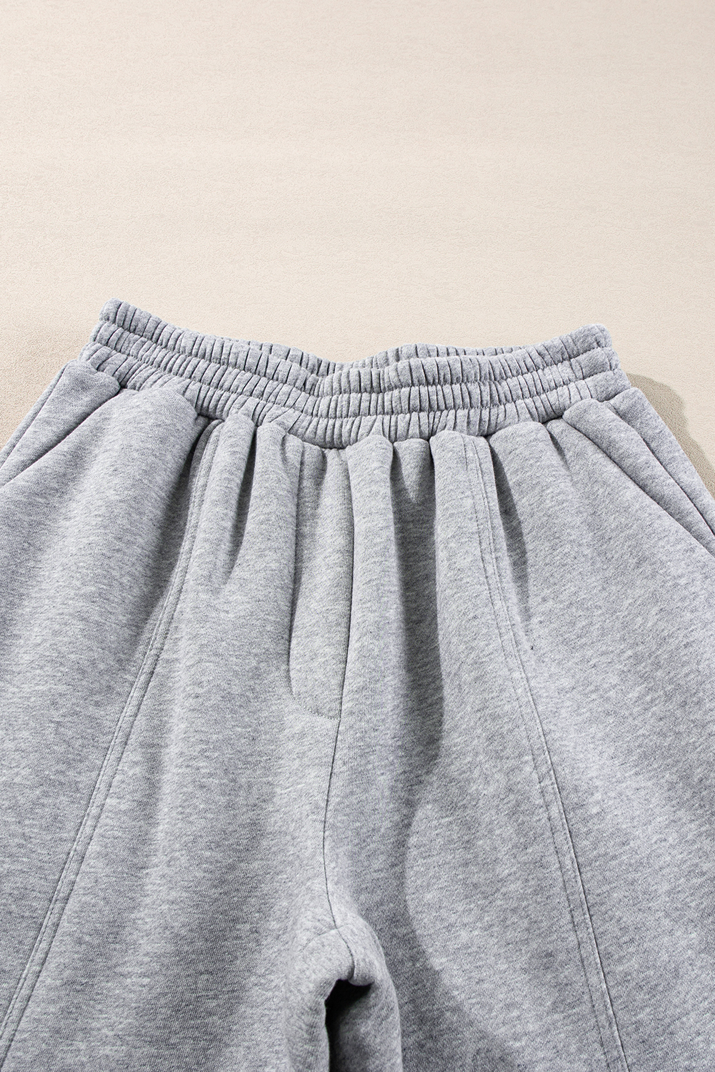 Gray Solid Exposed Seams Hoodie and Joggers Activewear Set view 16