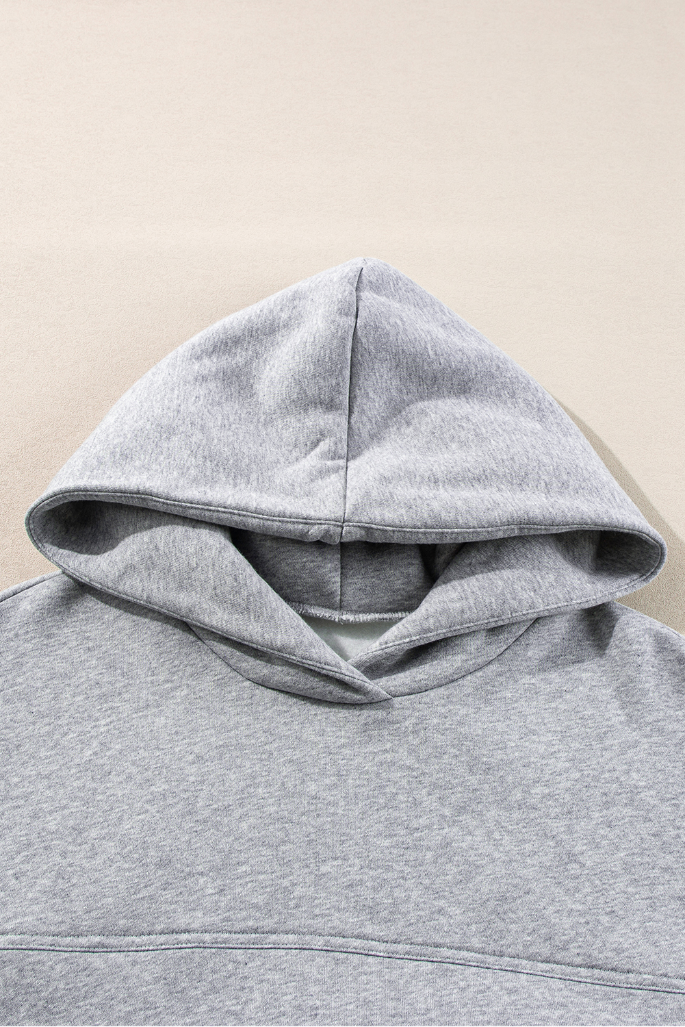 Gray Solid Exposed Seams Hoodie and Joggers Activewear Set view 22