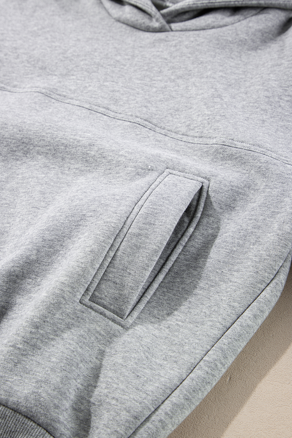 Gray Solid Exposed Seams Hoodie and Joggers Activewear Set view 20