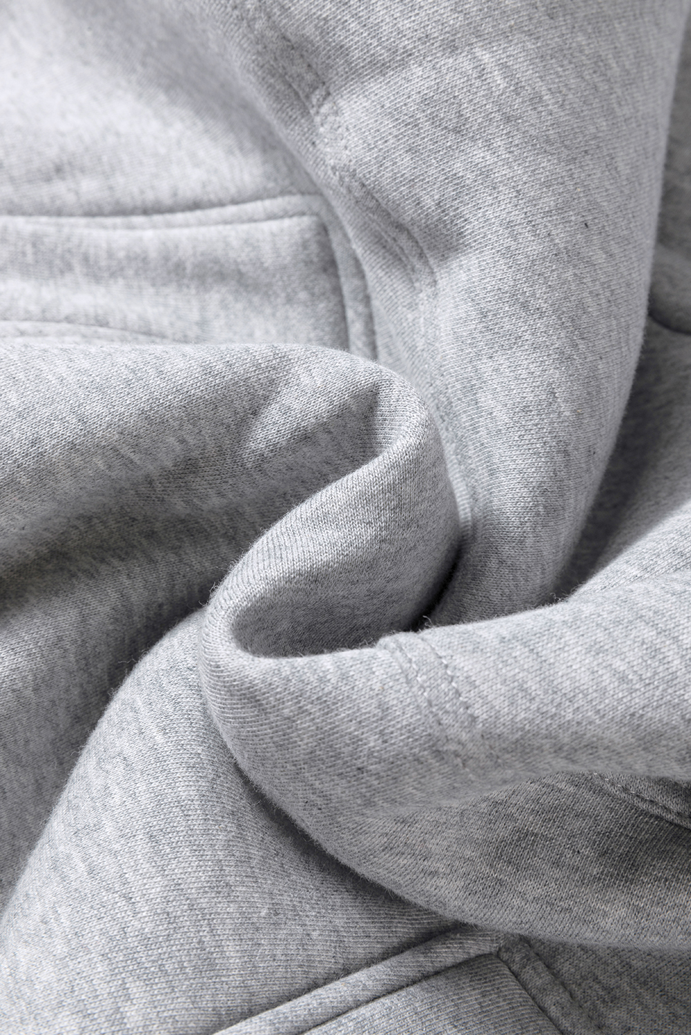 Gray Solid Exposed Seams Hoodie and Joggers Activewear Set view 14