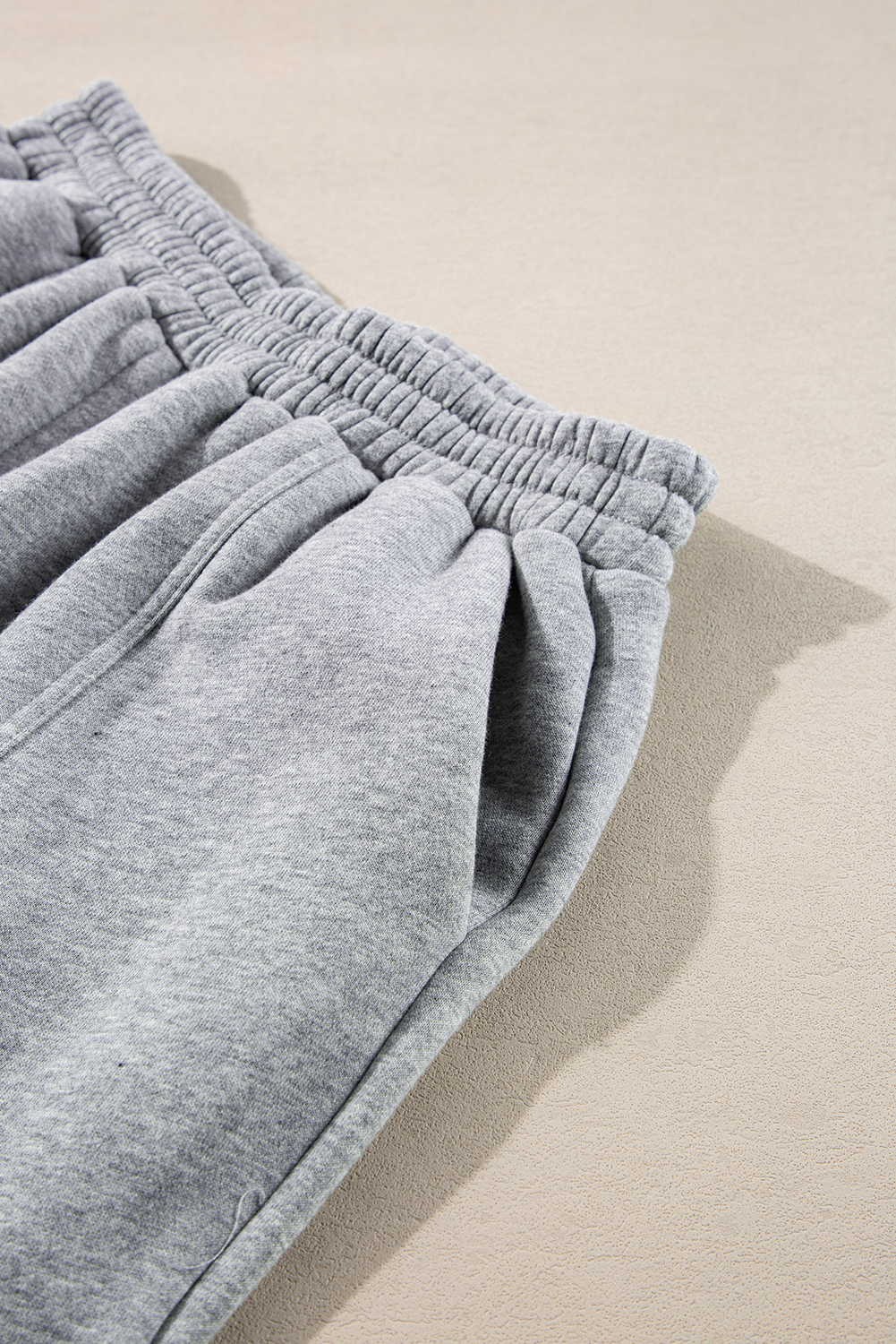 Gray Solid Exposed Seams Hoodie and Joggers Activewear Set view 18