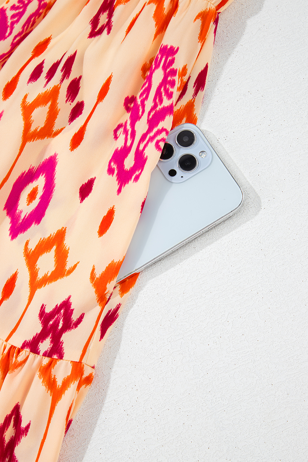Orange Western Abstract Geometric Printed Maxi Dress view 16