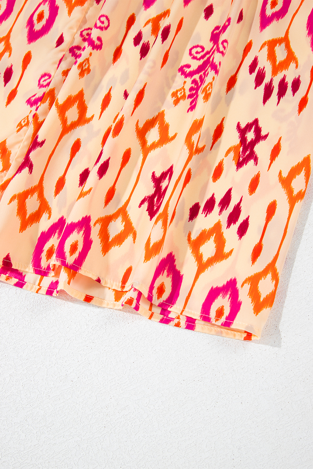 Orange Western Abstract Geometric Printed Maxi Dress view 17