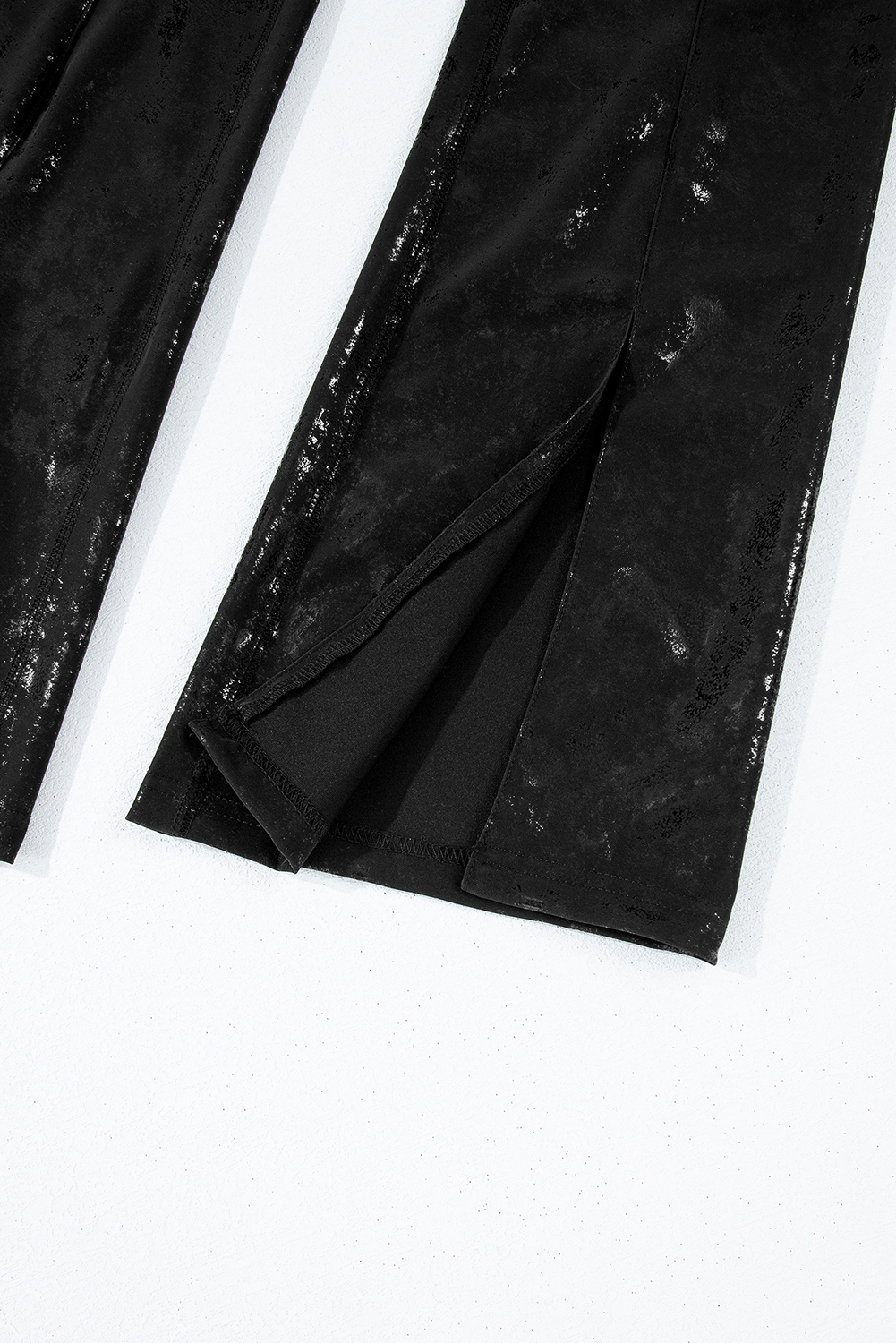 Black Faux Leather Splits High Waist Leggings view 7