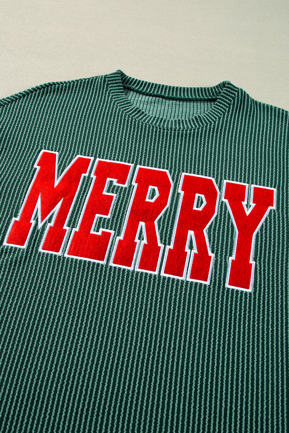 Evergreen Corded MERRY Graphic Long Sleeve Top and Shorts Set view 14