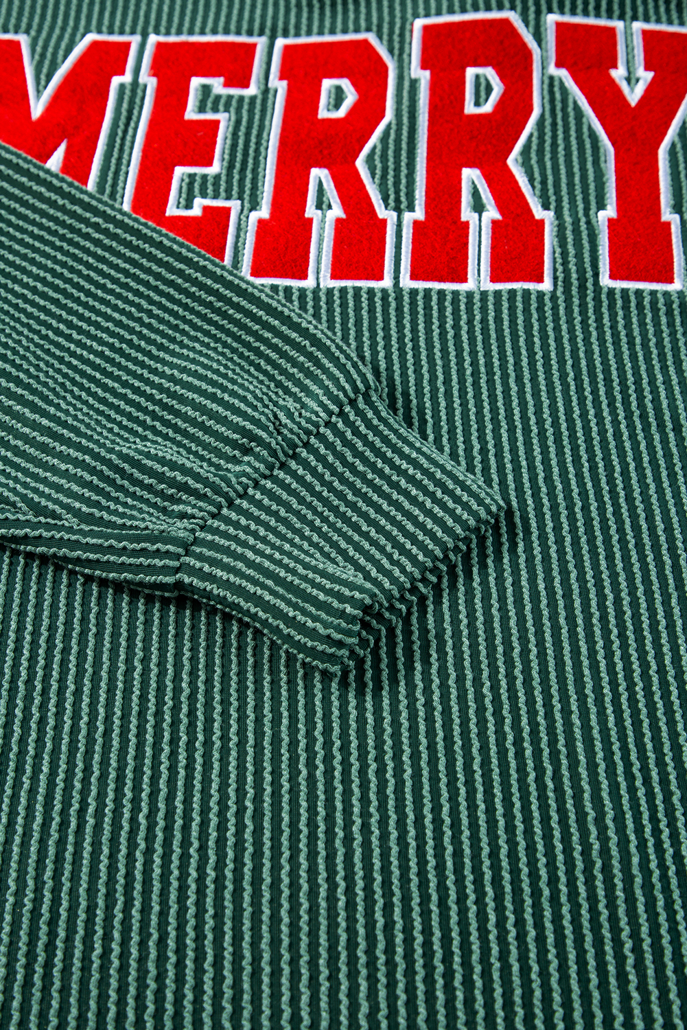 Evergreen Corded MERRY Graphic Long Sleeve Top and Shorts Set view 15