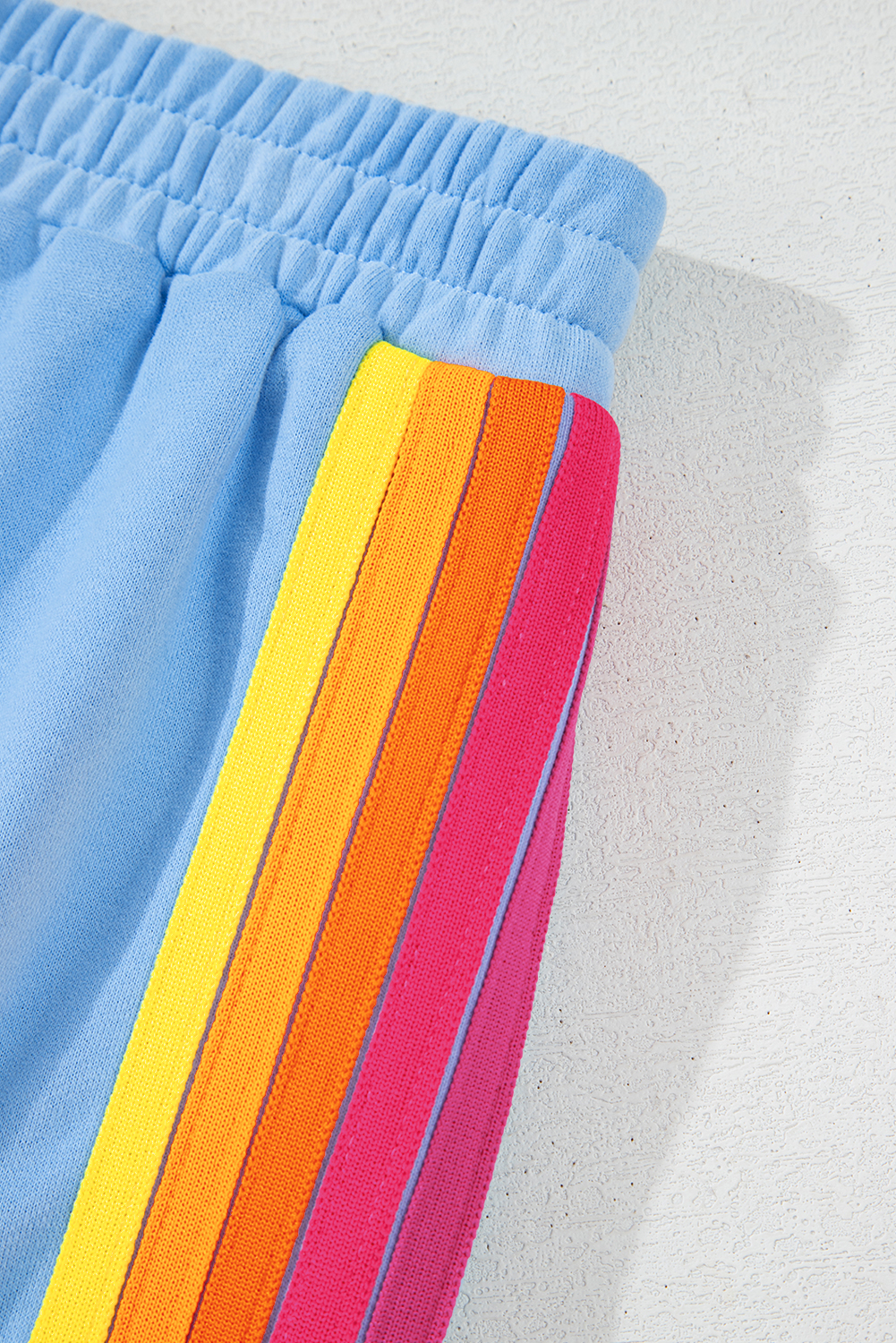 Beau Blue Accent Pullover and Shorts Two Piece Casual Set